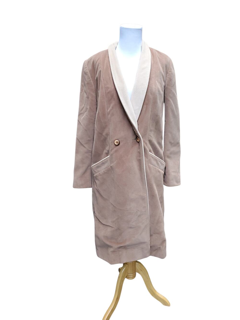 Vintage Alorna Faux Cashmere Long Coat Mid Century Retro Boho Penny Lane Fit S/M
